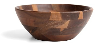 Dc Casa BlackWood Insalatiera in Legno di Acacia 20,2×8 cm – Ciotola Naturale per Insalate, Snack e Servizio – Elegante e Resistente