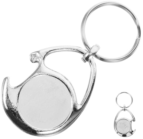 LIFKOME Shopping Trolley Token Key Ring Zinc Alloy Bottle Opener Portable Cart Token Keychain for Grocery Shopping and Car Keys Accessory