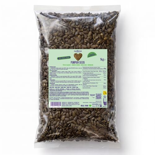 nut&me Semi di zucca 1 kg | Semi di zucca naturali e decorticati | Sgusciati, Senza Glutine e Non salati | Fonte di antiossidanti e ad alto valore nutrizionale