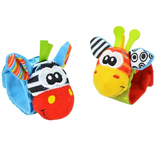 Hochet pour bébé, bracelet pour enfants, bracelet pour enfants, en peluche douce, hochets éducatifs, jouet de jeu, couleur aléatoire, 2 pièces, jouet hochet pour bébé