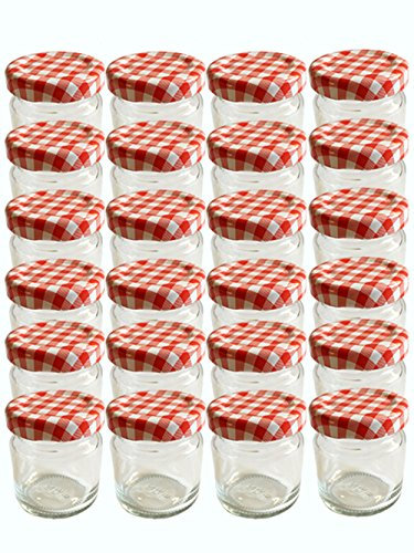 hocz 58er Set leere Rundgläser Mini Gläser 53 ml Marmeladengläser Einweckgläser Honig - Gläser - Einmachgläser, Portionsgläser, Probiergläser Imker Honiggläser