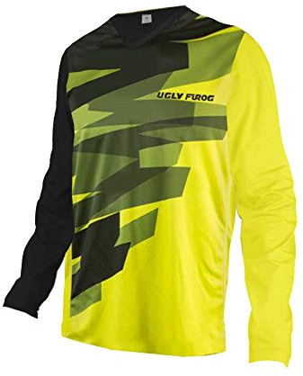 UGLY FROG Element FR Langarm Jersey MTB DH Rot Grau Mountain Bike Moto Cross Downhill Shirt