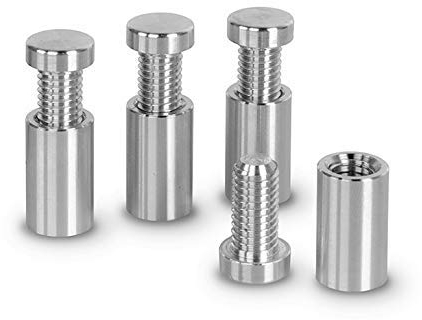 Precisiongeek Poliertes Aluminium Ø 12mm Abstandshalter Wandhalter, Schilderbefestigung,Schilder Halter, Halterungssystem, Glas Befestigung L= 20mm