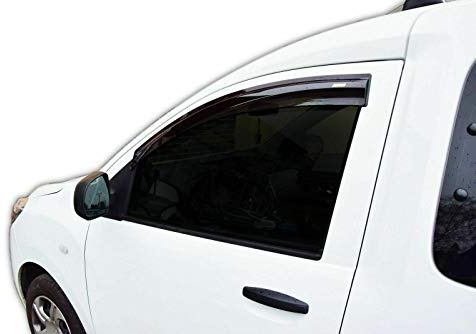 SCOUTT Windabweiser passend für Dacia Dokker 2013-2021 2tlg, Regenabweiser Vorne Passform Getönt Dunkel Selbstklebend 2-teilig