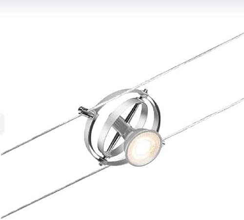 Paulmann 94437 CorDuo Spot Lighting Cardan DC, Max 10 Watt Extendable Cable Lamp Matt Chrome Plastic GU5.3 Wire System Without Bulbs