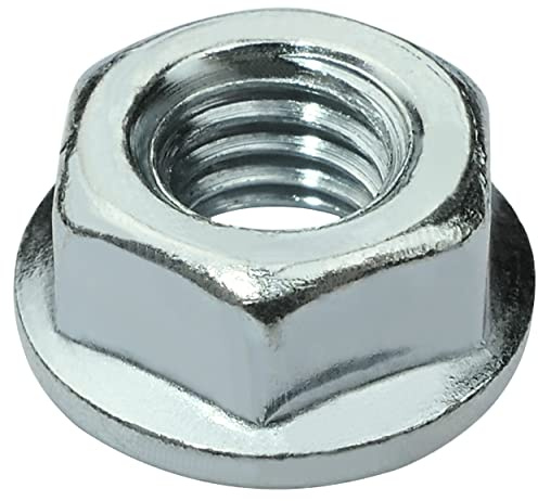 AERZETIX C58279 Satz von 25 Sechskantmuttern mit flansch/sperrzahnmutter M6 Ø 13 mm