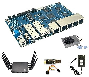 Banana Pi BPI-R3 Wi-Fi 6 OpenSource Wireless Dual-Band OpenWRT Router Board mit MediaTek MT7986 (Filogic 830), unterstützt 5X GbE und 2X 2,5 GbE SFP (Bundle3-BPI R3+Antennen)