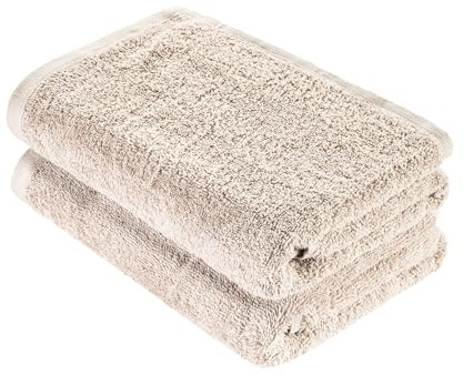 Homewell Handtücher Set - weich und saugstark, 100% Baumwolle, Oeko-Tex 100 Zertifiziert (2 Handtücher 50x100 cm, Beige)