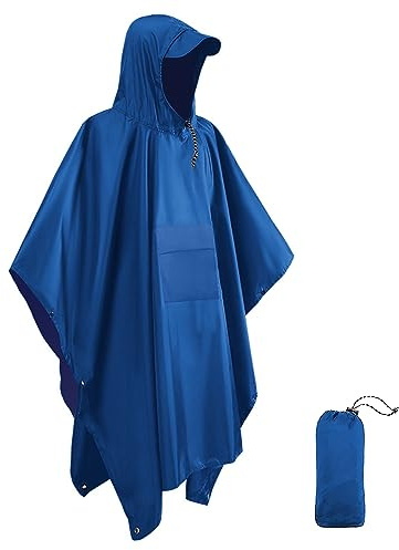 Victoper Waterproof Poncho Adult Reusable Adults Ponchos Waterproof Waterproof Raincoats for Outdoor Hiking Camping Traveling
