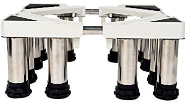 Adjustable Washing Machine Base Height 18.5-22.5cm Telescopic Furniture Stand Width 46-66cm Length 52-72cm Fridge Freezer Stand Holder Stand for Dishwasher Wine Cooler - 300kg (4 Legs,18.5-22.5cm