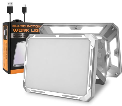T-SUN Faro LED Ricaricabile 50W Faro LED Batteria 116 LEDs Multifunzionale Luci da Lavoro Portatile con USB/Magnetico/3000-7000K/7Modi per Officina, Riparazione, Campeggio, Pesca, Emergenza