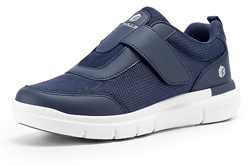 FitVille Mens Extra Wide Fit Diabetic Shoes, EasyTop StrapEase V4 | Adjustable Straps Closure, Arch Support, Slip-resistant, Breathable, Lightweight Orthopedic Trainers for Edema Swollen Feet