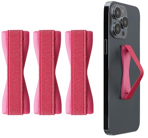kwmobile Smartphone Fingerhalter 3 Set - Handy Halter Griff Halterung Einhandbedienung - 3X Handyhalter in Metallic Pink Metallic Pink Metallic Pink
