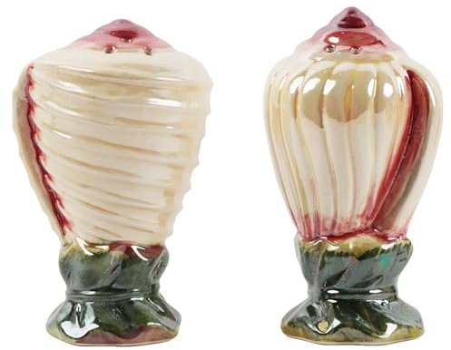 Servette Home Ceramic Salt and Pepper Shakers, Irridescent, Novelty Nautical Kitchen Décor, 2-Piece Set