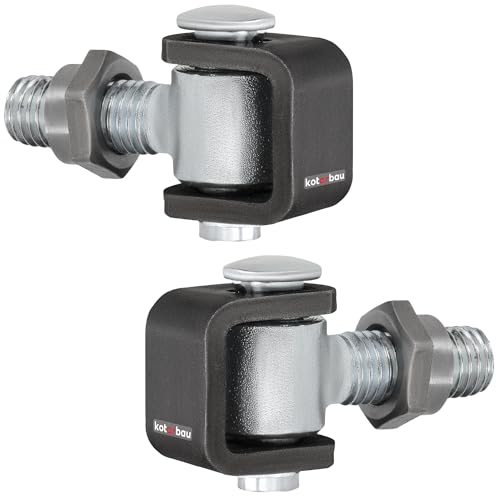 KOTARBAU® Lot de 2 charnières de porte réglables M12 S235JR en acier galvanisé argenté