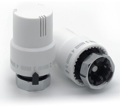 VANCOCO 2pcs M30×1.5 mm Radiator Thermostat Valve Heads, Thermostatic Radiator Valve Heads for Home Office Heating Systems, TRV