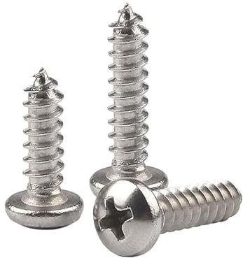 ORANXIN M3 x 25mm 50 Pcs Tête ronde Vis à bois Acier inoxydable 304 Vis autotaraudeuses Tête Pan Cruciformes Queue Pointue