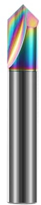 Fasenfräser HRC55 2 Flöte Gerade Nut Anfasen 90 Grad Bunte Hartmetall Fase Fräsen Carving Werkzeug for Al(5PCS,2 FLUTES_4X4DX50LX90DEG)