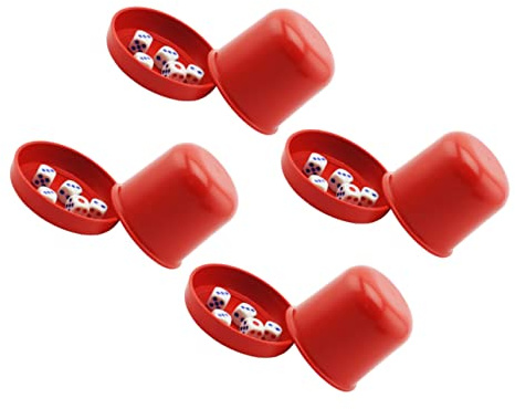 ORFOFE Vaso de Dados con 5 Dados con Base Resistente a Roturas Grueso de Abs para Beber y Cubierta Transparente y Anti-trampas Juego Divertido de Ktv