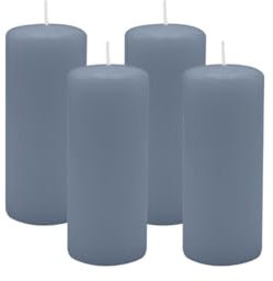 4er Set Adventskranzkerzen Pacific Blau Grau Ø 50 x 120 mm