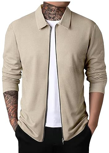 ZRYAZQ Veste Homme Mi Saison Sweat Zippé Homme Casual Chic Blousons Homme Regular Fit Trench Coat Homme Léger Polo Homme Manches Longues Blouson Homme Veste Sport Jacket Manteau Homme Hiver Automne