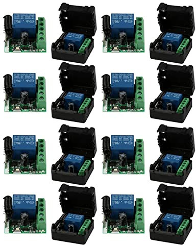 Gisoanudt 8X 12V DC 1CH 433MHz Interruptor de Control Remoto Sin Módulo de Relé Receptor Universal 433 MHz Kit de Botón Transmisor Diy