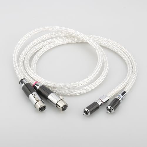 MNUPL Paire de câbles Audio HiFi XLR plaqués Argent OCC, câble d'équilibre RCA mâle vers XLR mâle Femelle, câble Audio torsadé 8AG(RCA to XLR Female,2m)