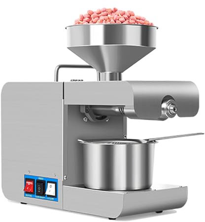 Prensa De Aceite Doméstica De 820 W, Máquina De Prensa De Aceite De Oliva Eléctrica De Acero Inoxidable De 4-6 Kg/h, Fácil De Limpiar, Con Función De Calefacción, Máquina De Extracción De Prensa