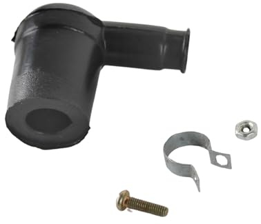 Zündkerzenstecker 90° Kerzenstecker universal 2-Takt Silikonmantel für Mofa, Moped, Roller, Scooter, Motorrad, Auto, Traktor, Rasenmäher inkl. Schelle