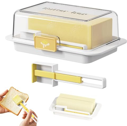 Airtight Butter Dish with Lid - Butter Divider Box with Spreader, Easy Scoop Unbreakable Cheese Keeper, Multifunctional Butter Storage for Kitchen