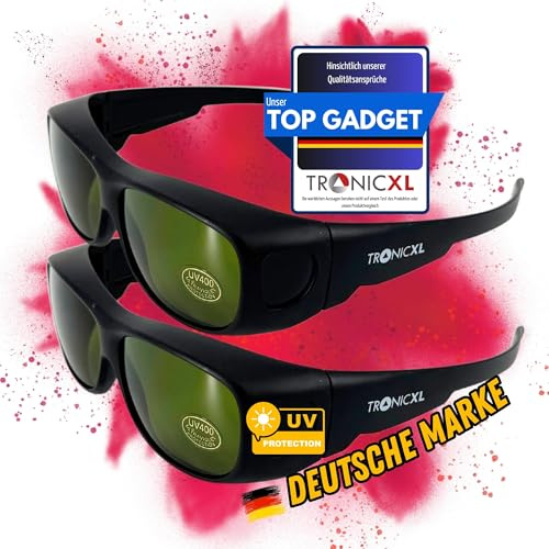 TronicXL 2 Stück Grow UV Schutzbrille LED Vollspektrum für Growbox Growroom Pflanzen Lampen Schutz Brille Gewächshäuser Hydroponik gegen IR & UV Beleuchtung Optischer Augenschutz Zubehör