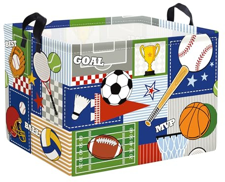 Clastyle Sport Ball Aufbewahrungskorb Sterne Kleidung Wäschekorb Bad Aufbewahrungsbox für Eltern Organize Spielzeug Buch,Schachbrettmuster,40x30x30 cm