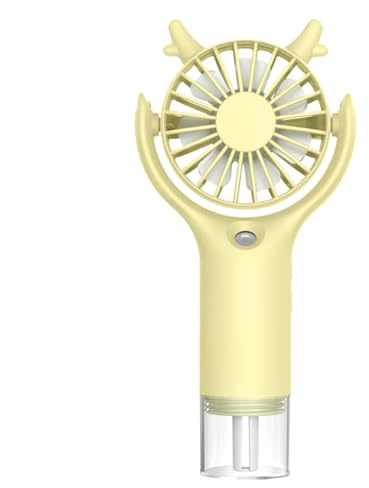 Ghjkldha Ventilador portátil con niebla, ventilador recargable de mano, ventilador de pestañas ajustable de 3 niveles, solución de refrigeración compacta, humidificadores de pulverización de agua para