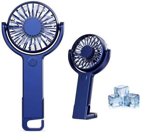 Mini ventilateur portable rechargeable, 5 vitesses, tête rotative à 180°, petit ventilateur électrique à main, ventilateur personnel puissant pour l'extérieur, le bureau, les voyages, le camping