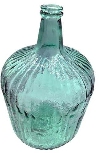 AC - Garrafa de vidrio sin tapón, modelo Apple, 40 x 26 cm, damajuana, botella para almacenar agua, vino, bebidas (10 litros - Rayada - S/TAPÓN)