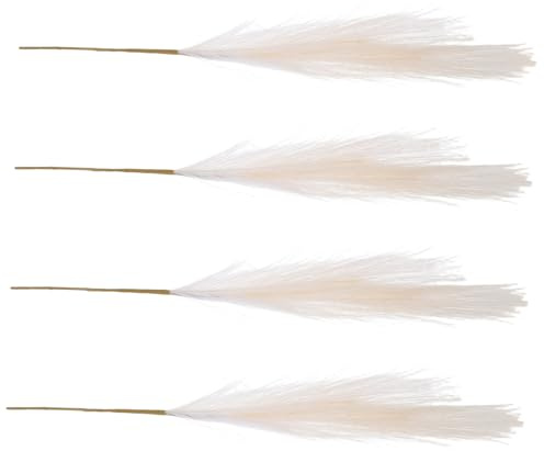 4 Pièces Herbe de Pampas Artificielle Beige pour Mariage Rustique