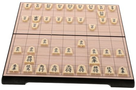 KONTONTY Magnetisches Japanisches Schachspiel Faltbar Traditionelles Shogi Holzspiel Für Reisen Strategisches Reisespiel Für Erwachsene Und Familien