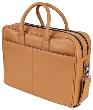 MANTA Echtleder Business-Tasche, Handgearbeitete Aktentasche aus Leder, Stilvoll & Modern, 16-Zoll Laptoptasche, Elegante Notebooktasche, Umhängetasche, Dokumententasche, Schultertasche, Laptop-Sleeve