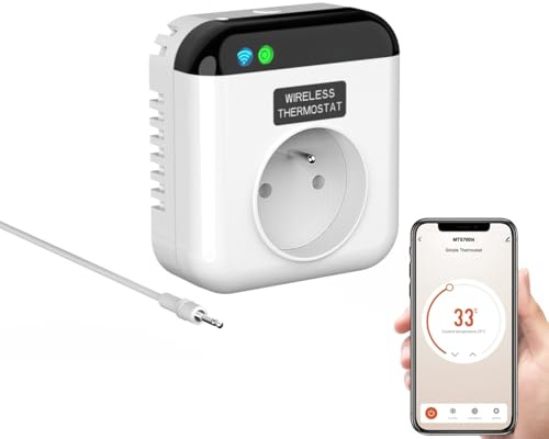 Jadeshay Enchufe del termostato Termostato Calefaccion WiFi Controlador de Temperatura Compatible con Smart Life App Control Remoto con Calefacción/Refrigeración