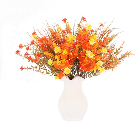 msymsyu 7 plantas artificiales para balcón, 36 cm, flores artificiales, balcón, cuatro estilos, combinados, flores artificiales para jardineras de balcón, decoración de interiores, regalo de fiesta