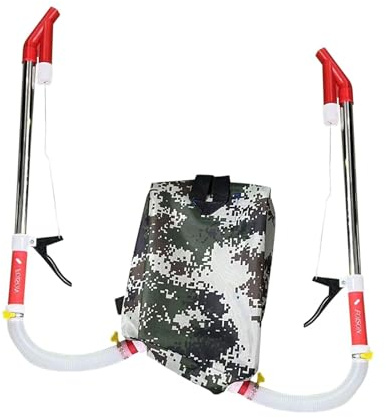 Sharplace Distribuidor de Fertilizantes, Aplicador de Fertilizantes, Ahorro de con Herramienta de Fertilizante de Mochila para El Abono Superior de Céspe, Tubo Doble