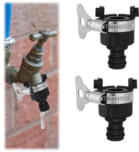 2 Stück 16mm Universal Schlauchanschluss wasserdieb wohnmobil Gartenschlauch Wasserhahn Anschluss Innen-und Außenbereich Mixer gardena wasserhahn adapter für Garten Küche Bad Einstellbare