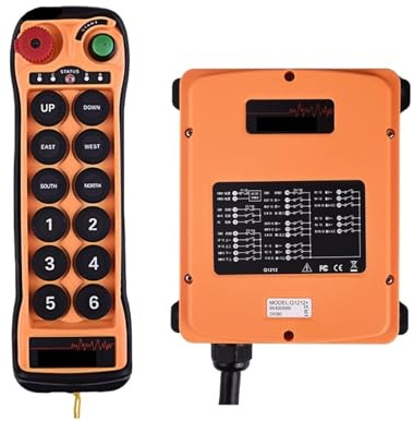 12 Buttons Double Speed Industrial Remote Control Wireless Controller Hoist Crane Elevator Remote Control Hand Control(1T1R,Q1212_24-48V)