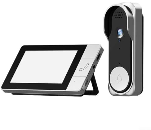 Trådlös dörrklockkamera, 1080P smart dörrklocka med 10,3 tums skärm, IP65 vattentät, utomhusvideo intercom system med och tvåvägsljud
