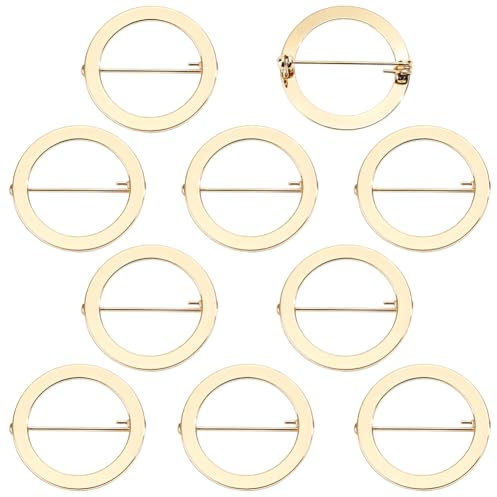 BENECREAT 10 Stück Kreis Brosche, Minimalistische Flache Runde Geometrische Brosche Nadel für Anzug Krawatte Kleid Hut Tasche Boutonniere Corsage Accessory