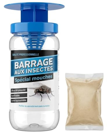 Piège à Mouche Extérieur avec Super Attractif - Appât de Qualité Professionnelle - Bouteille Piège Anti Mouche avec Entonnoir Réutilisable - Pour Jardin et Terrasse