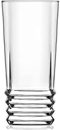 LAV Elegant Set of 6 Highball Glasses Long Drinking Glass Clear Tumblers