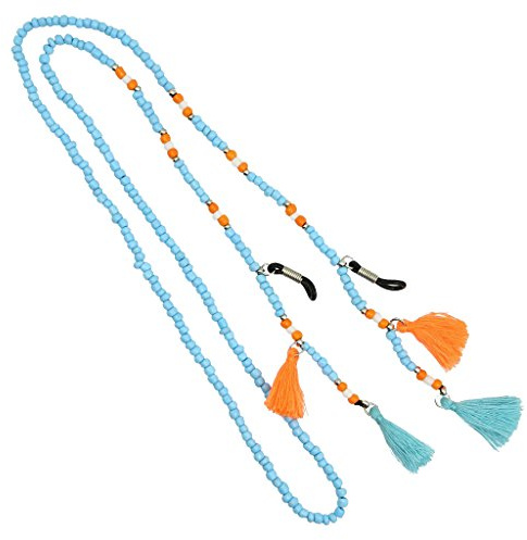 MagiDeal Boho Stil Brillenketten Brillenband Modische Brillen Schmuck Kettenhalter mit Quaste Anhänger, blauer See