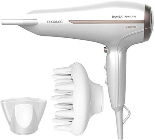Cecotec Asciugacapelli Ionico Bamba IoniCare 5200 Aura, 2300W di Potenza, con Ioni Reali e Grande Flusso, Funzione Aria Fredda, 2 Velocità e 3 Temperature