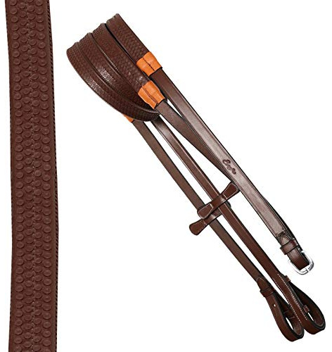 ExionPro Redini in Gomma con Tappo a Forma di Foglia martingala | Alta aderenza e Resistenza | Chiusura con Gancio | Nero, Marrone